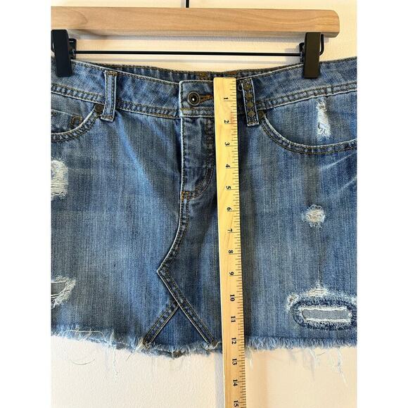 Vintage Y2K Womens Billabong Low Rise Denim Micro Mini Studded Bratz Juniors 9 - Picture 6 of 6